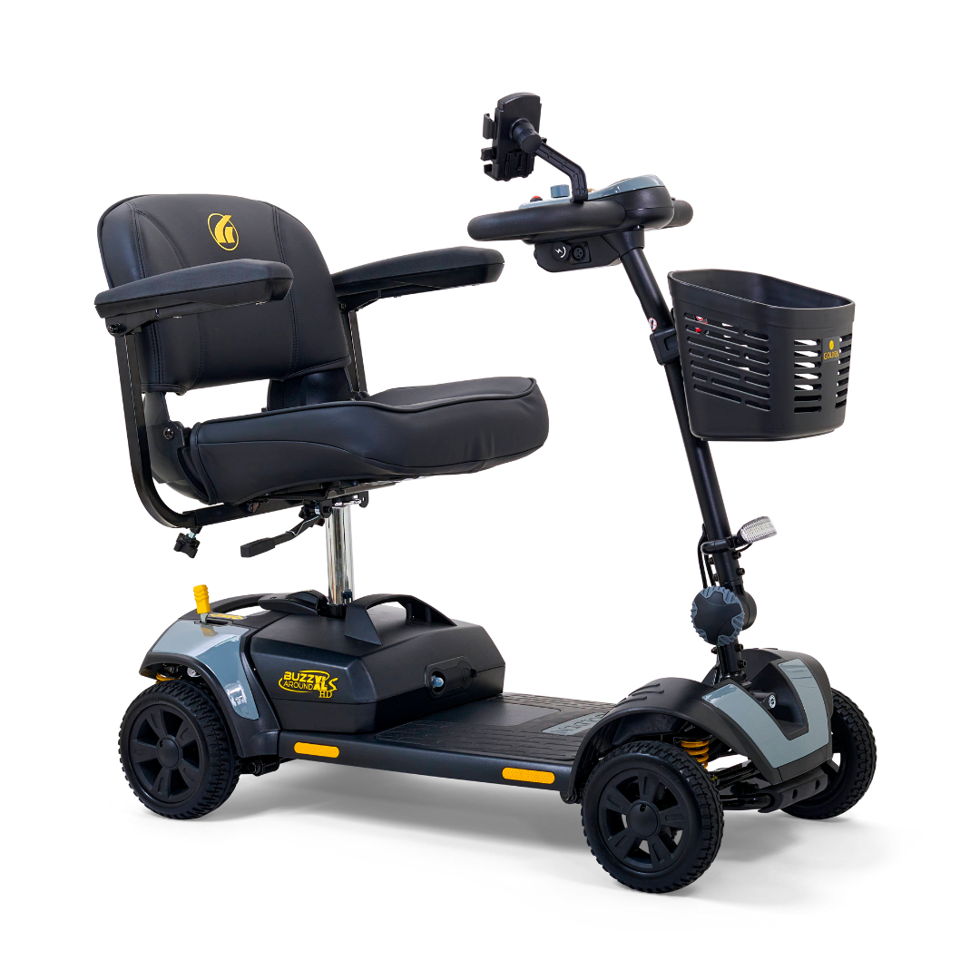 Golden Tech Buzzaround XLSHD 4-Wheel Portable Scooter with Suspension - Stone Gray right